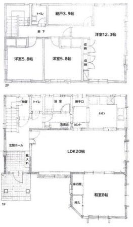 矢部町戸建（佐野邸）の物件間取画像